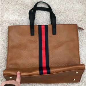 COPY - Barely used brown faux leather bag with st…